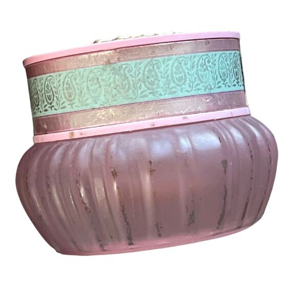 Vintage Pink Avon Cream Jars Floral Themes Satin Glass and Ceramic collectible - Picture 3 of 7